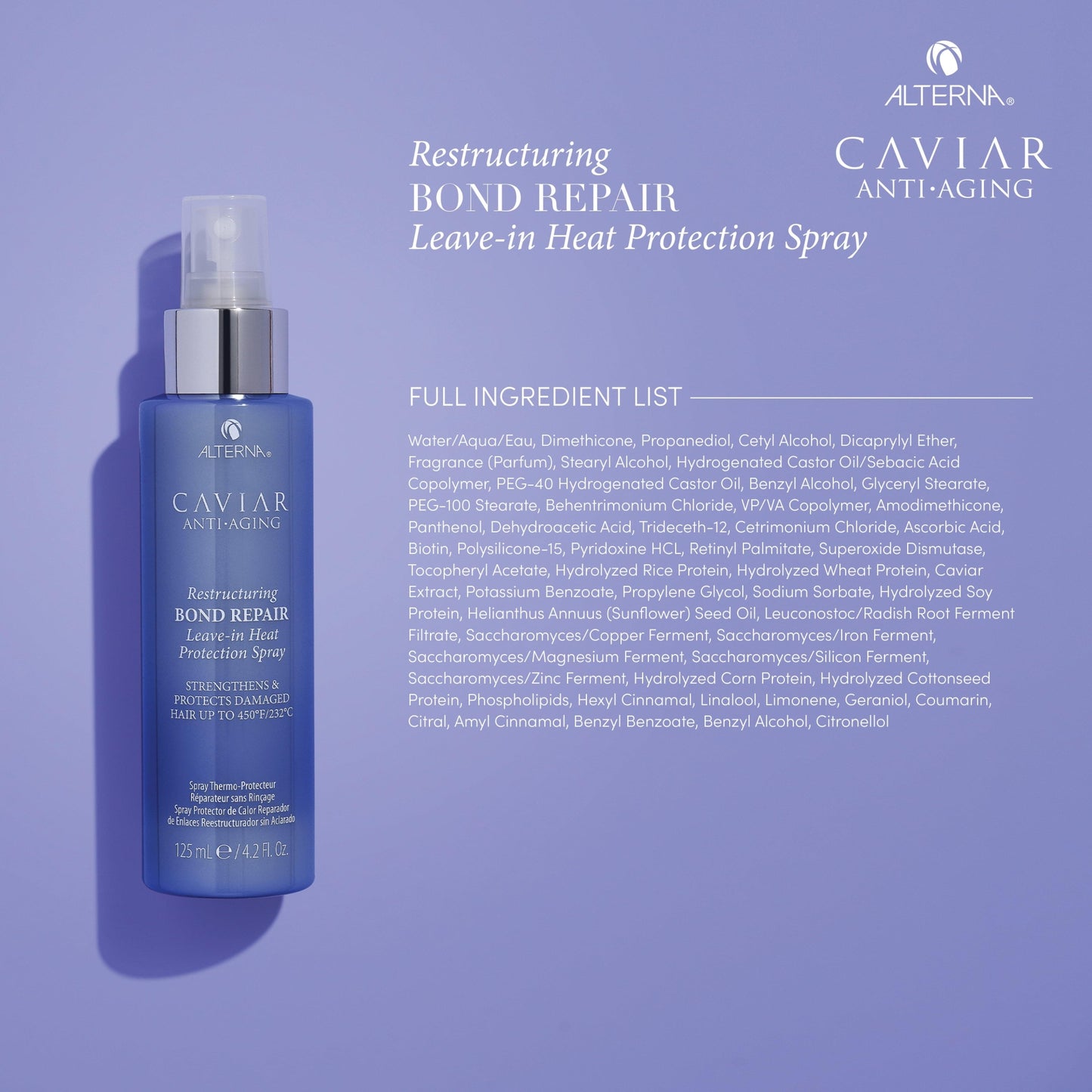 Alterna Caviar Anti-Aging Restructuring Bond Repair Leave-in Heat Protection Spray - 4.2oz