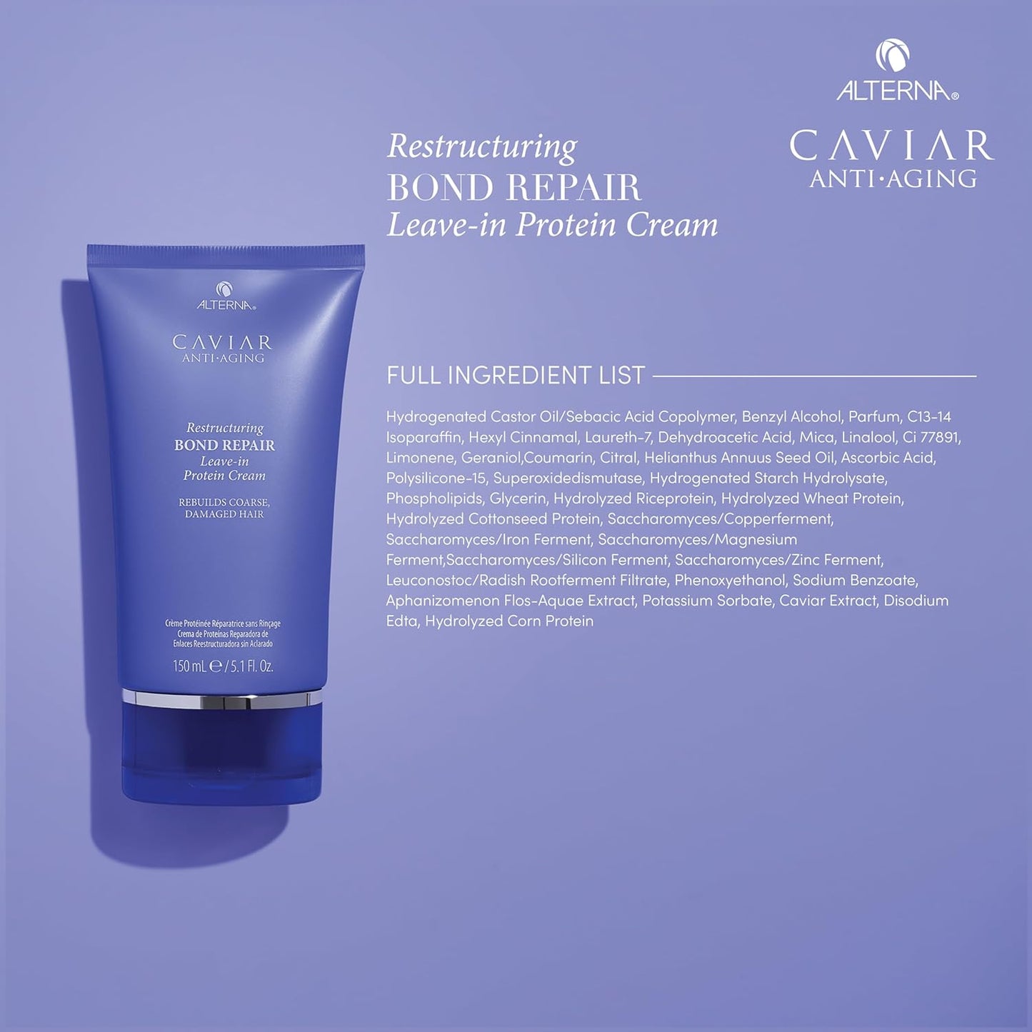 Alterna Caviar Anti-Aging Restructuring Bond Repair Leave-in Protein Cream - 5.1Oz