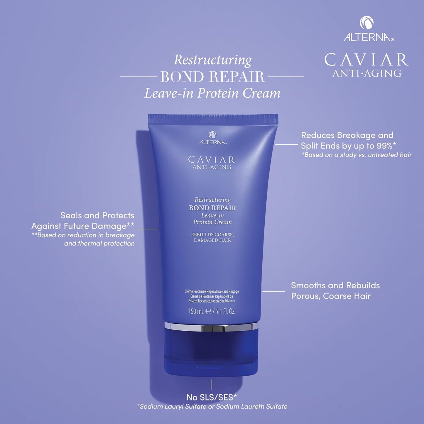 Alterna Caviar Anti-Aging Restructuring Bond Repair Leave-in Protein Cream - 5.1Oz